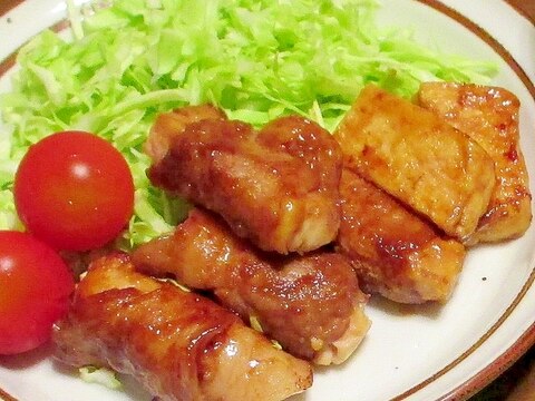 冷凍豆腐の照り照り☆肉巻き